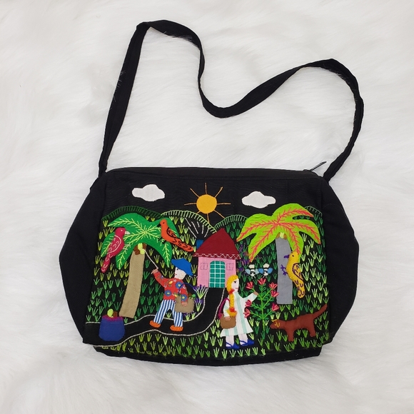 Handbags - Embroidered quilted medium sized purse with amazing detail